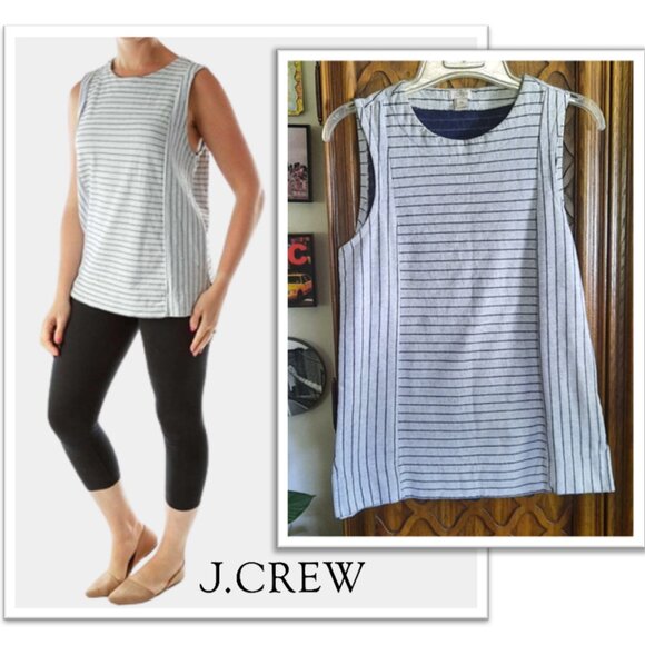 J. CREW Striped Shell Tank Top Style# F4605 - Size XXS - Picture 16 of 16